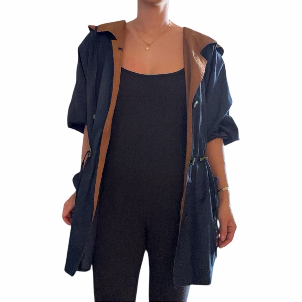 Navy and Tan Trench Coat
